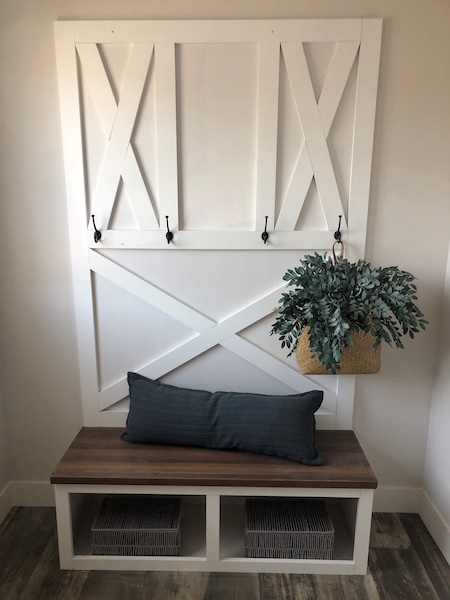 Bench Seat with Coat Hooks